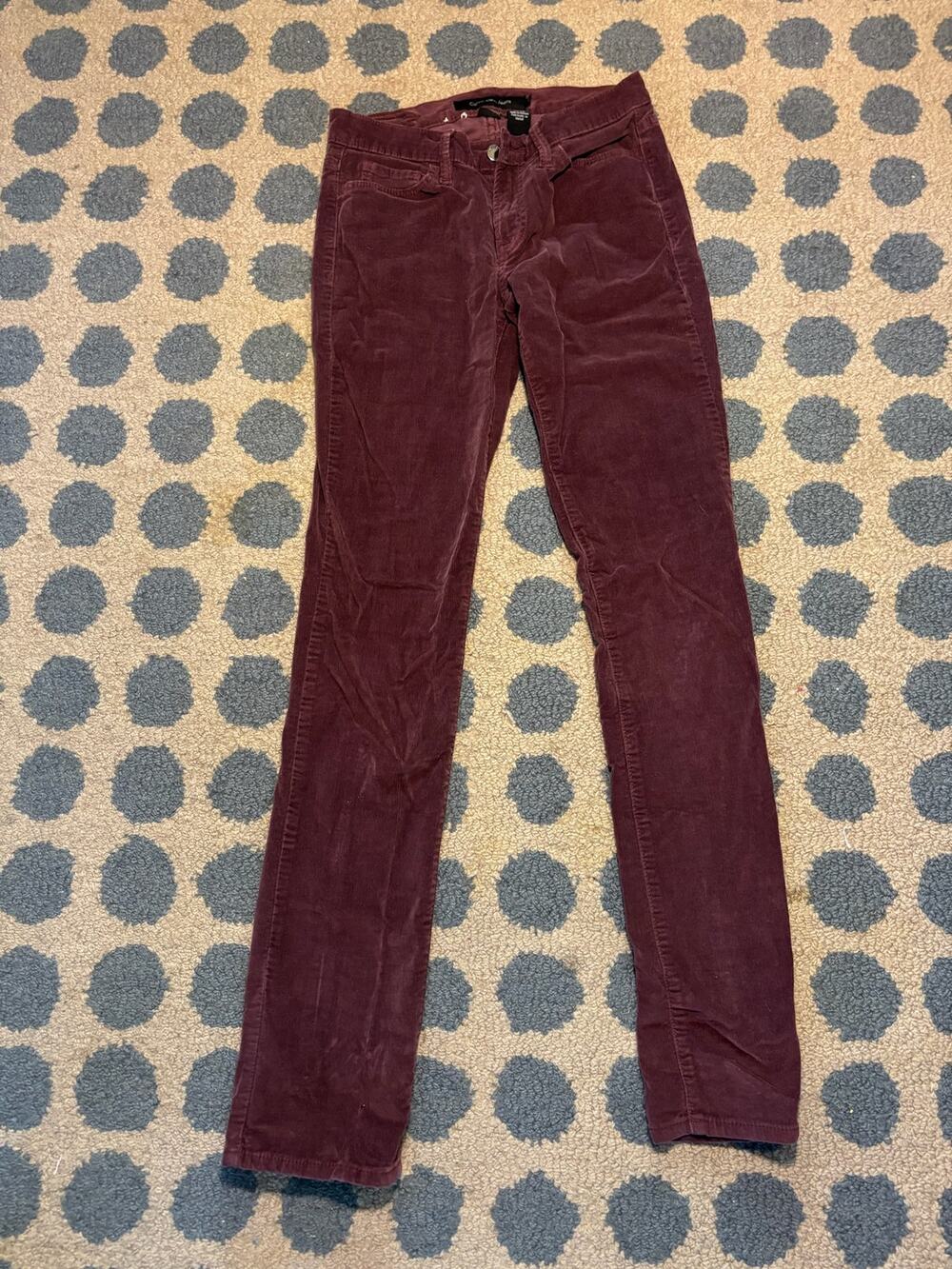 Calvin Klein stretch corduroy jeans burgundy straight Size 2